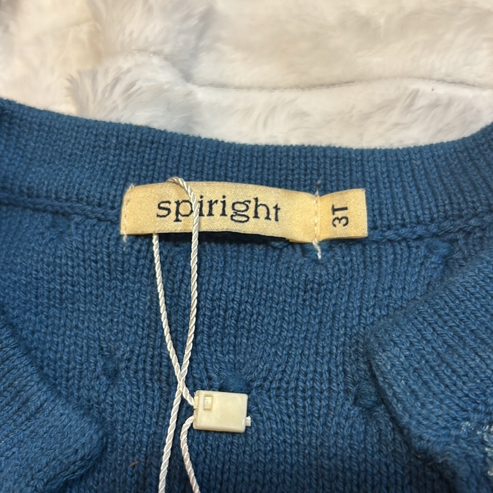 Girls Size 3T Blue Fringe Sweater NWT - Picture 2 of 4